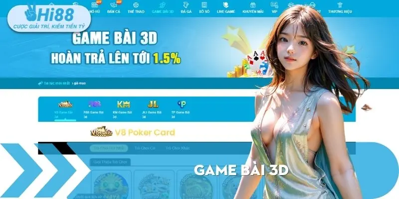 Sảnh game bài 3D mang đến cho bạn một không gian chân thực